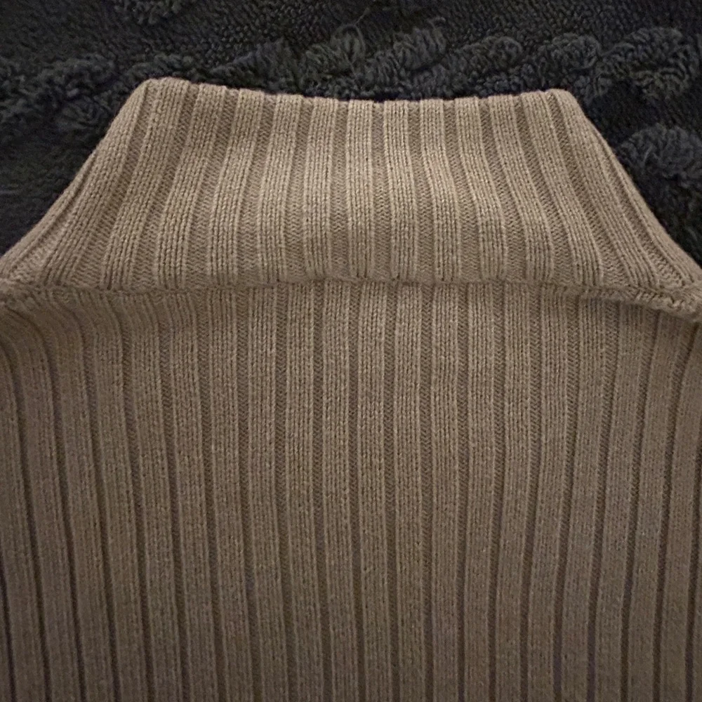 J. CREW Ribbed Full Zip Cardigan Sweater Tan/ Beige Neutral Classic